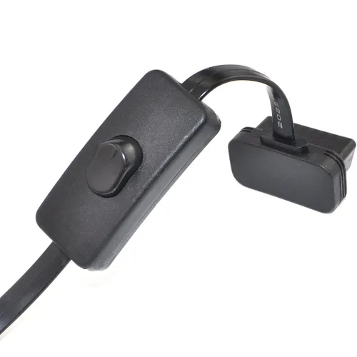 Vista 4 de Cable OBD 2, ultra delgado de 16 pines M/F OBDII cable de extensión con interruptor de alimentación, conector adaptador de cable plano