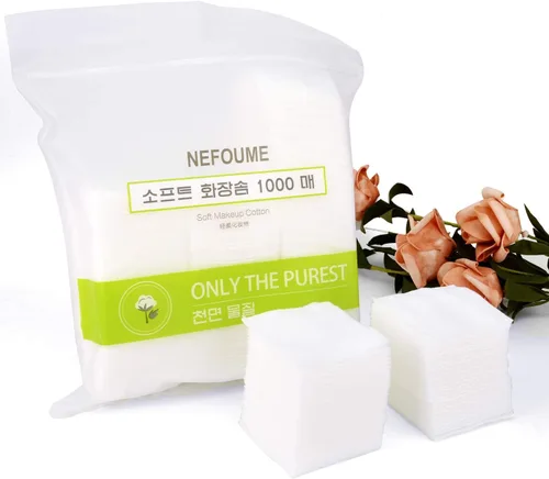 Vista 9 de 1000 almohadillas finas de algodón facial de maquillaje, almohadillas de algodón cuadradas para desmaquillar, removedor de maquillaje, esmalte
