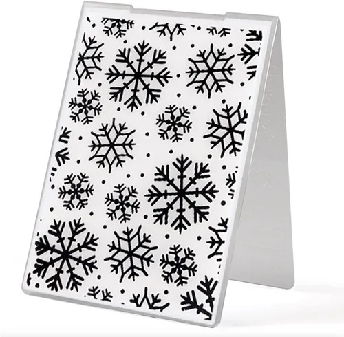 Vista 4 de Carpetas de plástico de Navidad en relieve, hojas de copo de nieve, plantilla de ciervo para álbumes de recortes, plantilla de papel