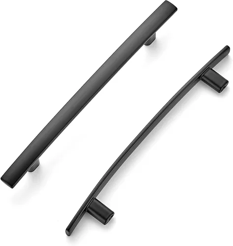 Vista 18 de Ravinte Paquete de 5 manijas de gabinete negras para gabinetes de cocina, tiradores curvados para cajones de 5-3/16 pulgadas de largo con agujero