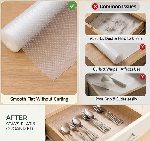 Vista 3 de Revestimientos para armarios de cocina de 10 pulgadas de ancho x 20 pies, no adhesivos, antideslizantes, impermeables, de agarre fuerte