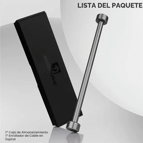 Vista 3 de ATTACK SHARK Bobinadora de cable de teclado en espiral, varilla fija de 7.87 pulgadas, compatible con GunMjo/RK61/EPOMAKER Mix 99% cable USB C Negro