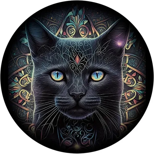 Vista 3 de Cat Lover Mandala Design Tribal Artwork Cat PopSockets Adhesive PopGrip