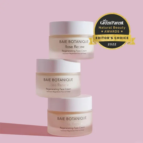 Vista 6 de Baie Botanique Crema facial orgánica e hidratante facial natural – Crema antienvejecimiento para mujeres y hombres con agua de rosas, rosa mosqueta