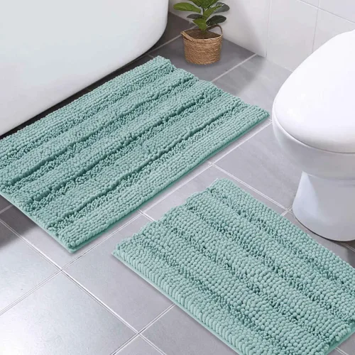 Vista 29 de NICETOWN Tapete negro para baño, antideslizante, suave, absorbente de agua, tapete de bajo perfil para entrada, tapete para vestíbulo, puerta