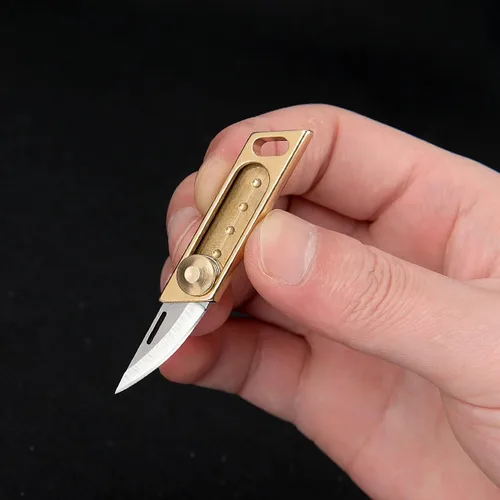 Vista 9 de Mini navaja, cuchillo utilitario, herramientas EDC geniales, se utiliza para abrir letras, paquetes y cajas