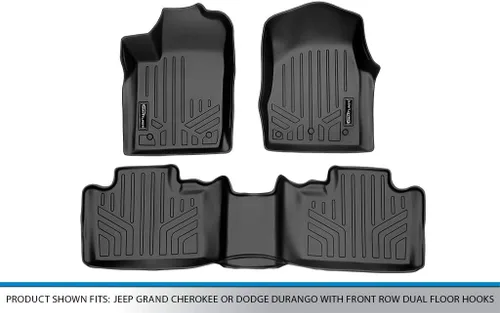 Vista 5 de SMARTLINER Juego de alfombrillas de 2 filas compatibles con Dodge Durango 2013-2016