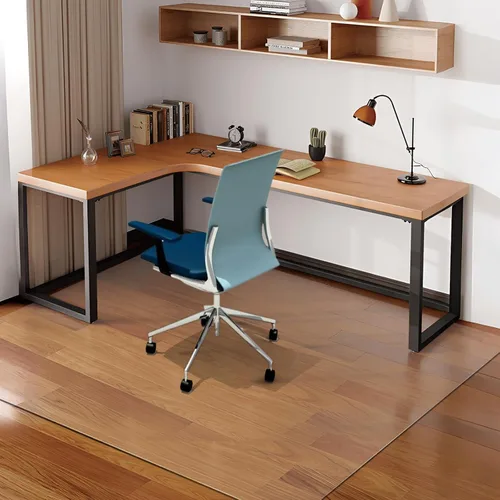 Vista 8 de Azadx - Alfombrilla pequeña de plástico transparente para silla de oficina o computadora, protectora de suelos de madera dura, fácil deslizamiento