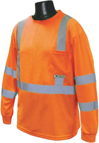 Vista 5 de Radians ST21-3PGS-M Clase 3 Max-Dri Camiseta de seguridad de manga larga con malla transpirable, color verde, talla mediana