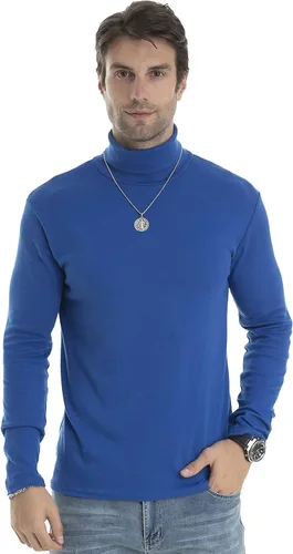 Vista 65 de Camiseta de manga larga para hombre, ajustada, ligera, con cuello de tortuga