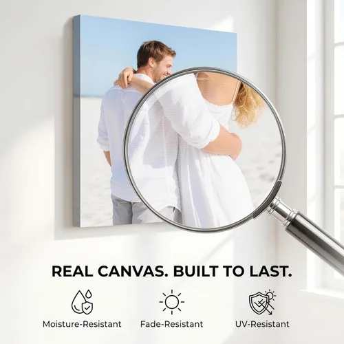 Vista 3 de Lienzo impreso con tus fotos, lienzo personalizado, arte de pared para boda, bebé, perro, familia, decoración del hogar, regalos personalizados