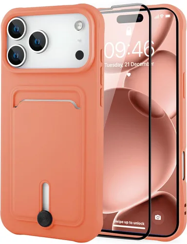 Vista 41 de MZELQ Cartera de TPU Compatible con Funda iPhone 12, Portarjetas Protección de Cámara Cubierta + Protector de Pantalla, Ranura Empujable para Niñas