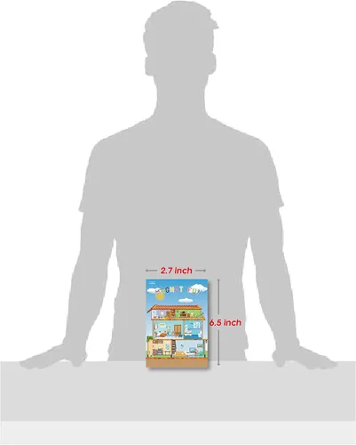 Vista 6 de Tablero de juegos magnético portátil para casa de muñecas, imanes familiares, juguete de viaje de aprendizaje (65 piezas)