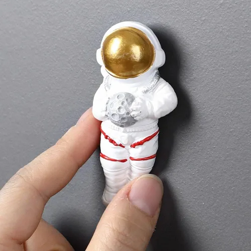 Vista 5 de gofidin 4 ganchos creativos de astronauta modelo de dibujos animados planeta cocina fuerte pegamento colgador puerta sin clavos detrás del llavero