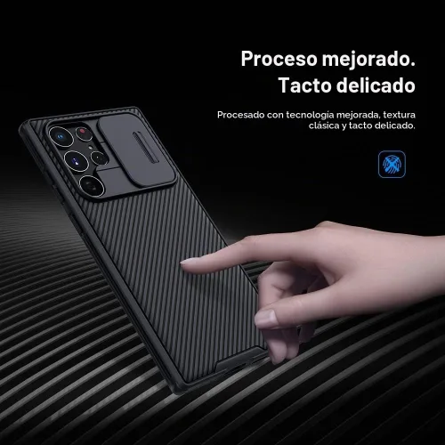 Vista 3 de Mangix Funda para Samsung Galaxy S22 Ultra con cubierta para cámara, delgada funda protectora de policarbonato delgado a prueba de golpes