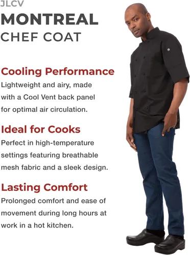 Vista 3 de Chef Works Men's Montreal Cool Vent Chef Coat