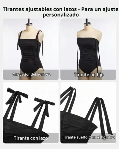 Vista 6 de Trajes de baño de una pieza para mujer, trajes de baño adelgazantes Negro