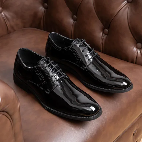 Vista 6 de Vostey Zapatos de vestir para hombre clásicos con punta de ala Brogue Oxfords