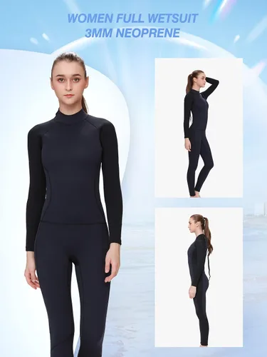 Vista 2 de FLEXEL Traje de neopreno de cuerpo completo de una pieza para mujeres y hombres de 0.118 in, 3/0.079 in, 5/0.157 in, trajes de baño térmicos en agua