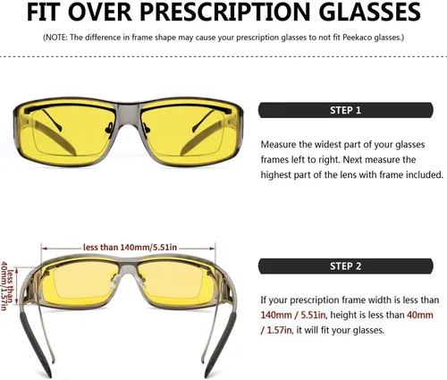 Vista 4 de Lentes de conducción de visión nocturna para hombres y mujeres, polarizados, antirreflejos, con lente amarilla HD envolvente