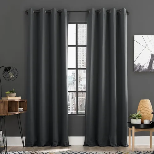 Vista 40 de Sun Zero Soho - Juego de 2 paneles de cortinas opacas de eficiencia energética con ojales, 54 x 63 pulgadas, color blanco paloma Oyster White