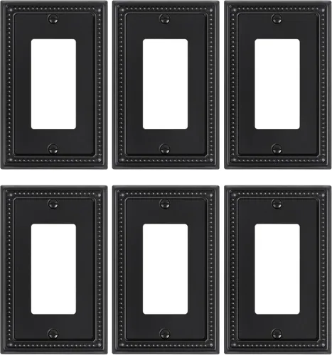 Vista 157 de Paquete de 2 cubiertas de placa de interruptor de luz de doble palanca, cubiertas decorativas de placa de doble interruptor Pearls, placa de pared