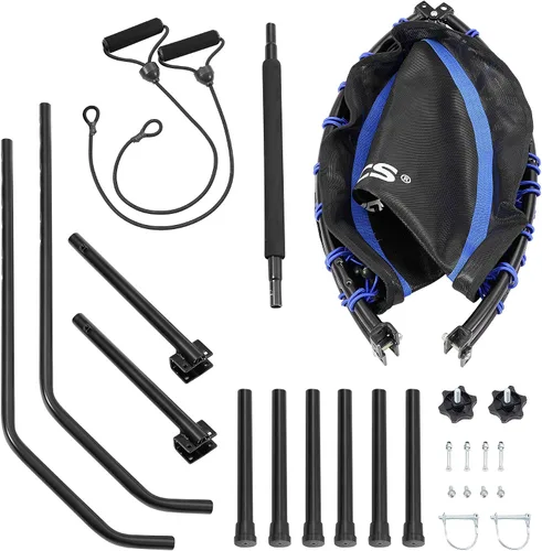 Vista 7 de SONGMICS Mini trampolín de fitness de 40 pulgadas, rebote de fitness con pasamanos ajustable, trampolín plegable para entrenamiento en casa, carga