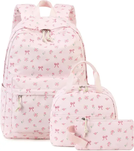 Vista 10 de Bluboon - Mochila escolar para niñas y mujeres para uso diario y de estilo informal, para portátil de 15 pulgadas, con bolsa para almuerzo y bolsa