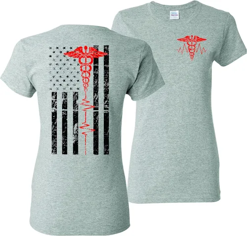Vista 2 de Patriot Apparel Nurse - Camiseta de manga corta para mujer