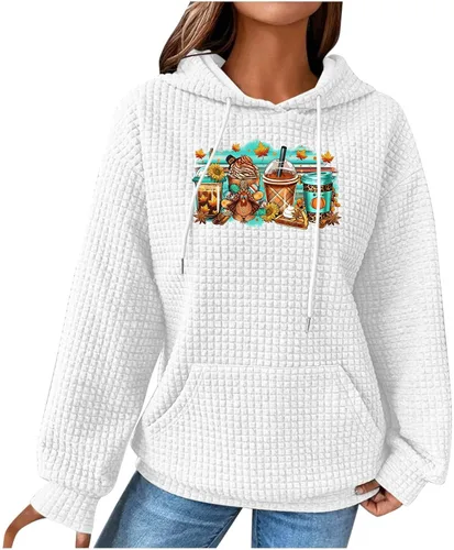 Vista 69 de SHAOBGE Sudaderas con capucha de gran tamaño para mujer, sudaderas con capucha para entrenamiento, suéteres casuales y cómodos trajes de moda