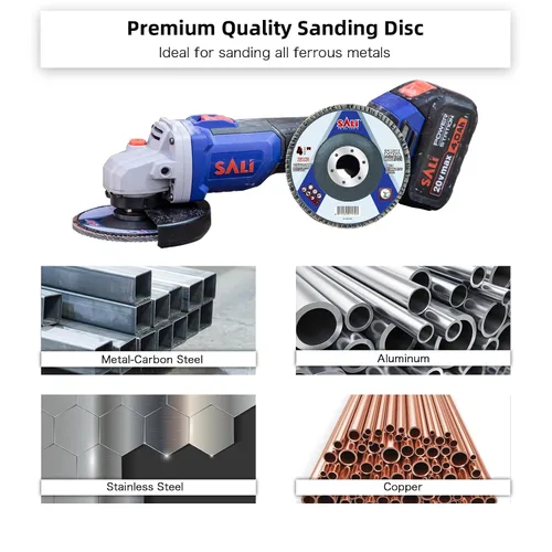 Vista 3 de Sali Paquete de 10 Discos de Láminas de Circonia Grano 40 de 4.5" x 7/8 Pulgadas Disco de Lijado Tipo Bisel #29 Grado Premium e Industrial Rueda