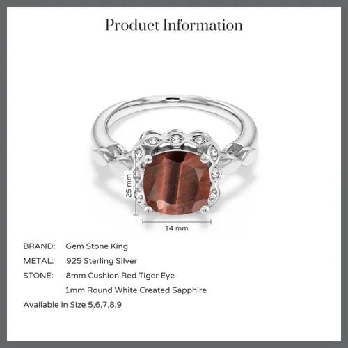 Vista 75 de Gem Stone King Anillo de compromiso de plata de ley 925 de 0.315 in con piedra natal y zafiro blanco creado Anillo de compromiso de boda