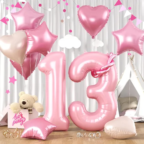 Vista 72 de Globos dorados de color champán con el número 11, globos de oro claro, globo de aluminio dorado con forma de corazón con estrella y globo largo