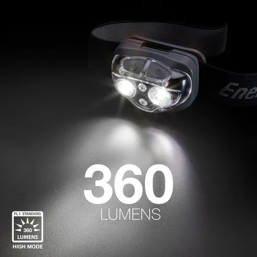 Vista 4 de Energizer PRO-360 Linterna frontal LED, resistente al agua IPX4, linterna de alto rendimiento para exteriores, camping, correr, tormenta, luz LED