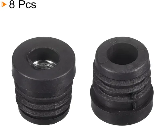 Vista 3 de uxcell 8 piezas de insertos para tubos redondos con rosca M8, para tubo redondo de 0.748 in/0.75 pulgadas, tapón redondo de plástico negro