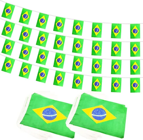 Vista 19 de Bandera de Cuerda Argentina de 100 Pies, 76 Piezas Bandera Estandarte Argentina, Pequeñas Mini Banderas del Mundo para Eventos Deportivos