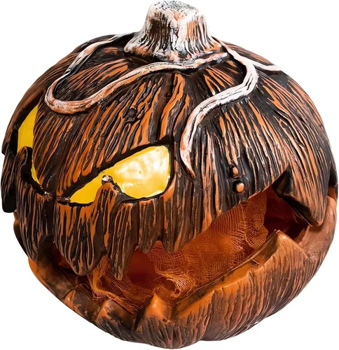 Vista 5 de Iluminación de calabaza de calabaza de Halloween – Decoración de calabaza de Halloween 2023, decoración de calabaza de Halloween con boca abierta