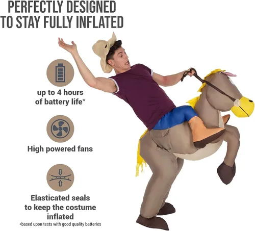 Vista 2 de Morph Inflatable Horse Costume Adult Cowboy Costume for Men Blow Up Halloween Costumes for Adults