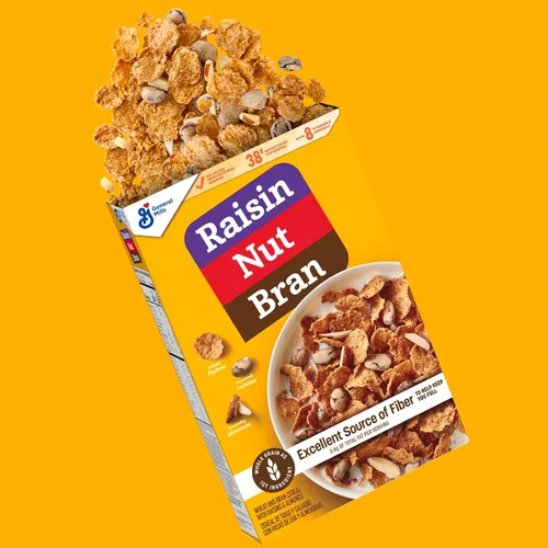 Vista 4 de Cereal de pasas y nueces, cereal alto en fibra, hecho con grano entero, 20.8 oz