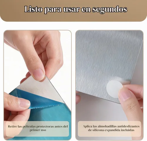 Vista 5 de Tabla de cortar de acero inoxidable, tabla de cortar de metal extra grande