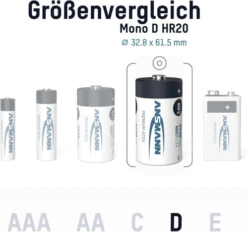 Vista 3 de Ansmann Max-E D 8500 mAh 2pk 5035362/01