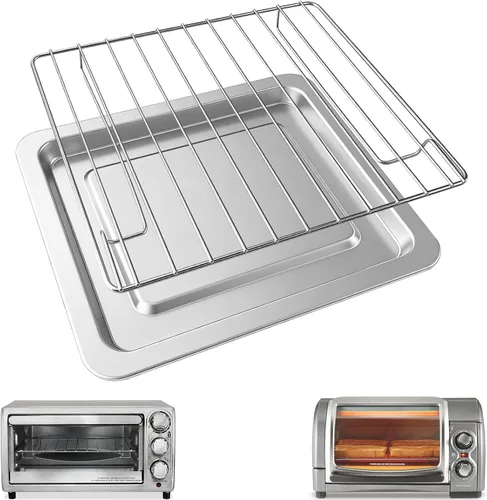 Vista 8 de Piezas de repuesto para horno tostador Hamilton Beach Easy Reach de 4 rebanadas para horno tostador de encimera, 10.9 x 9.2 pulgadas, acero
