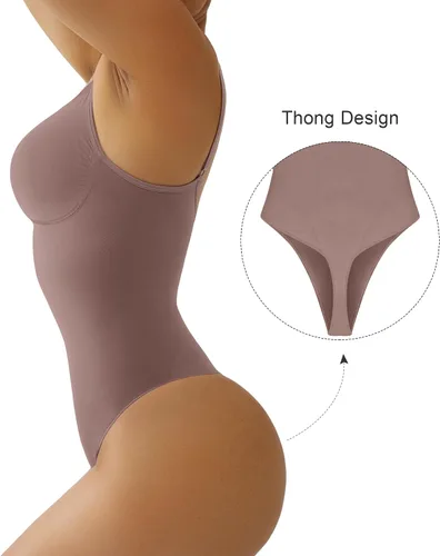 Vista 2 de SHAPERX - Body tipo faja moldeadora para mujer, con control de abdomen, sin costuras, para moldear la cintura, compresión del cuerpo