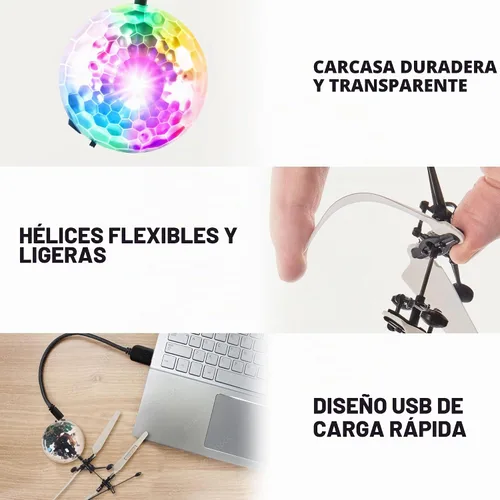 Vista 4 de Force1 Orbiter - Juguete de esfera voladora con control manual, drones giratorios para niños - Mini drones OVNI con control remoto, recargables