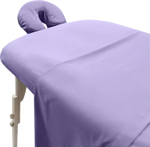 Vista 19 de London Linens Juego de sábanas de microfibra suave para mesa de masaje de 3 piezas, incluye funda para mesa de masaje, sábana bajera ajustable