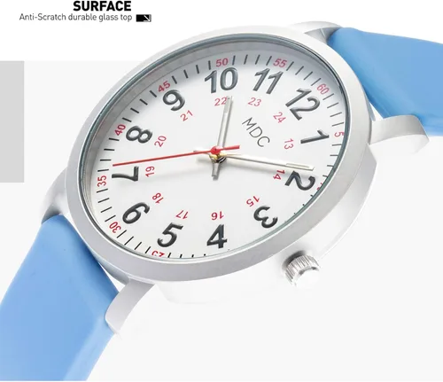 Vista 3 de Infantry MDC 5ATM Waterpfoof Nurse Watch for Medical Students,Doctors,Nursing Watches for Women with Second Hand, Military Time, Silicone Band