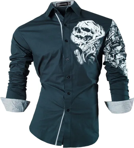 Vista 155 de JZS041, camisa de vestir de manga larga para hombre