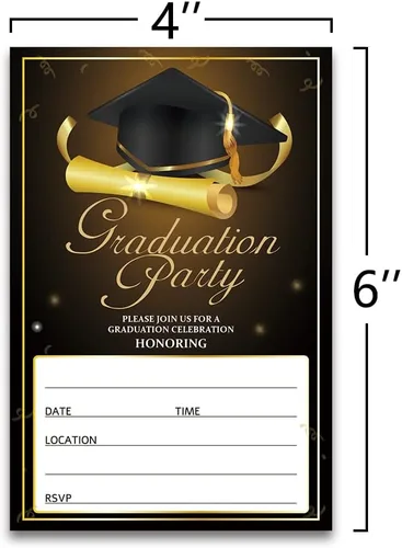 Vista 2 de FujLoy 20 tarjetas con sobres, invitaciones para fiestas de graduación 2025, 2025 universidad, escuela secundaria, celebración de graduación 005