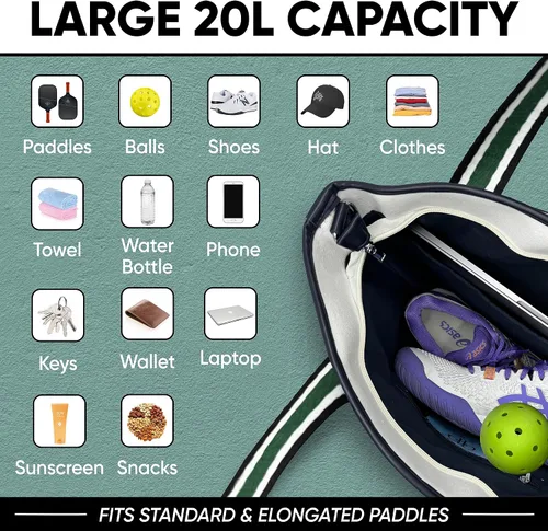 Vista 3 de Pickln Bolso de lujo para mujer, de piel vegana, de lujo, para pickleball