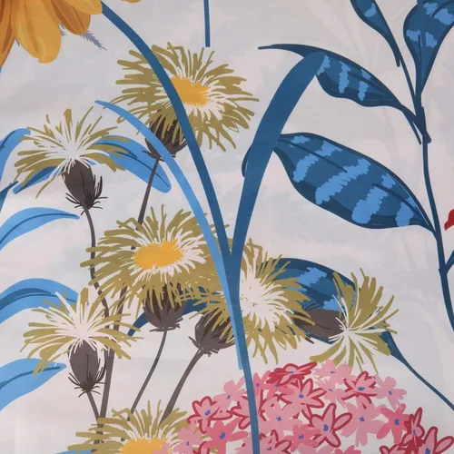 Vista 7 de RosieLily Cortinas de ducha, juego de cortinas de ducha florales con 12 ganchos, cortinas de ducha coloridas florales y hojas, decoración de baño